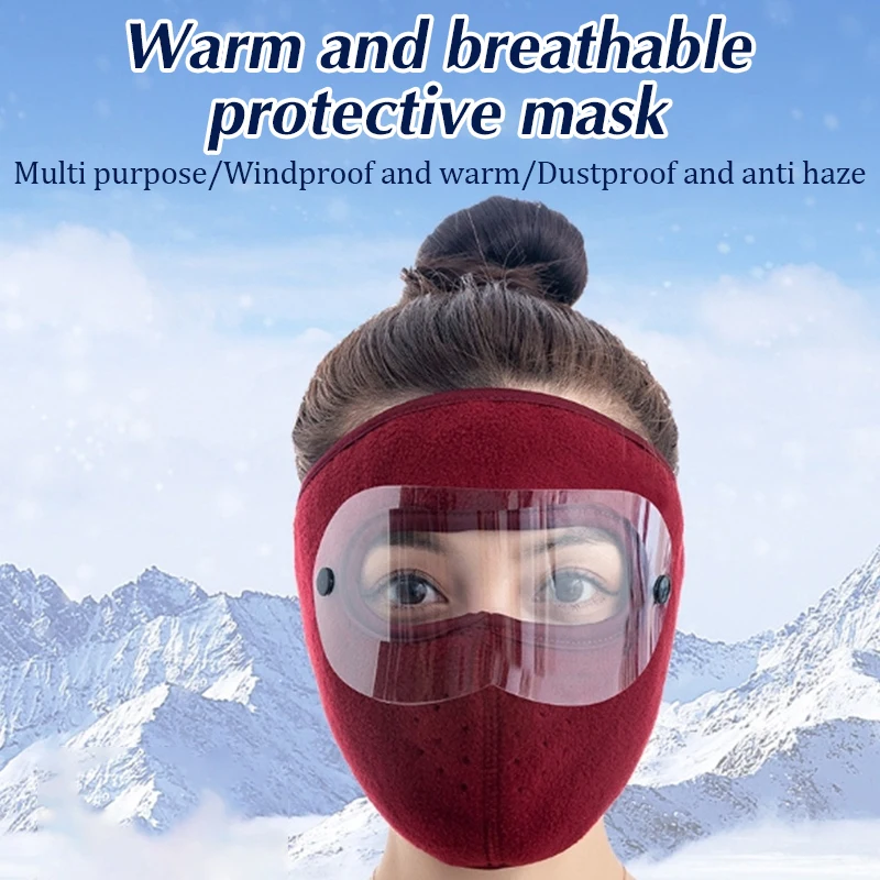 Autumn And Winter Warm Face Mask, Full Face Cycling Ear Mask, Goggles, Anti Cold Wind And Dust Mask