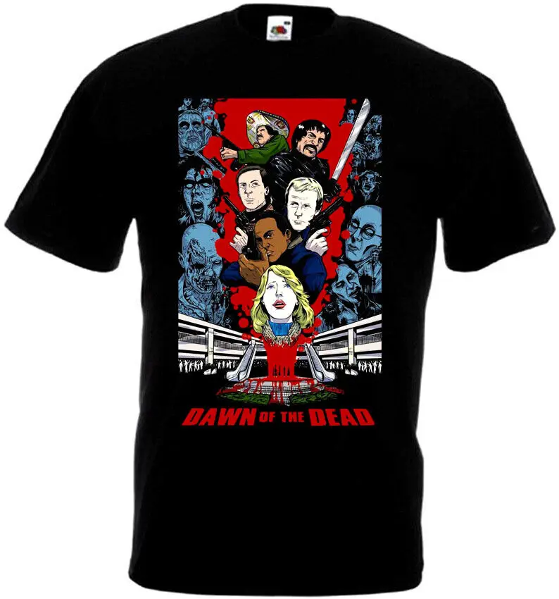 Dawn Of The Dead v23 T-shirt black horror movie Romero all sizes S-5XL