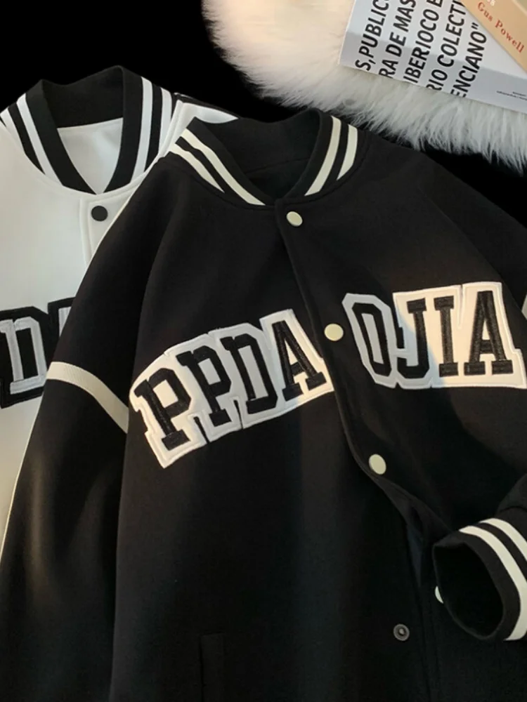 

Мужская бейсбольная куртка с вышивкой в американском стиле, весенне-осенняя куртка, молодежная летная куртка свободного кроя с длинными рукавами