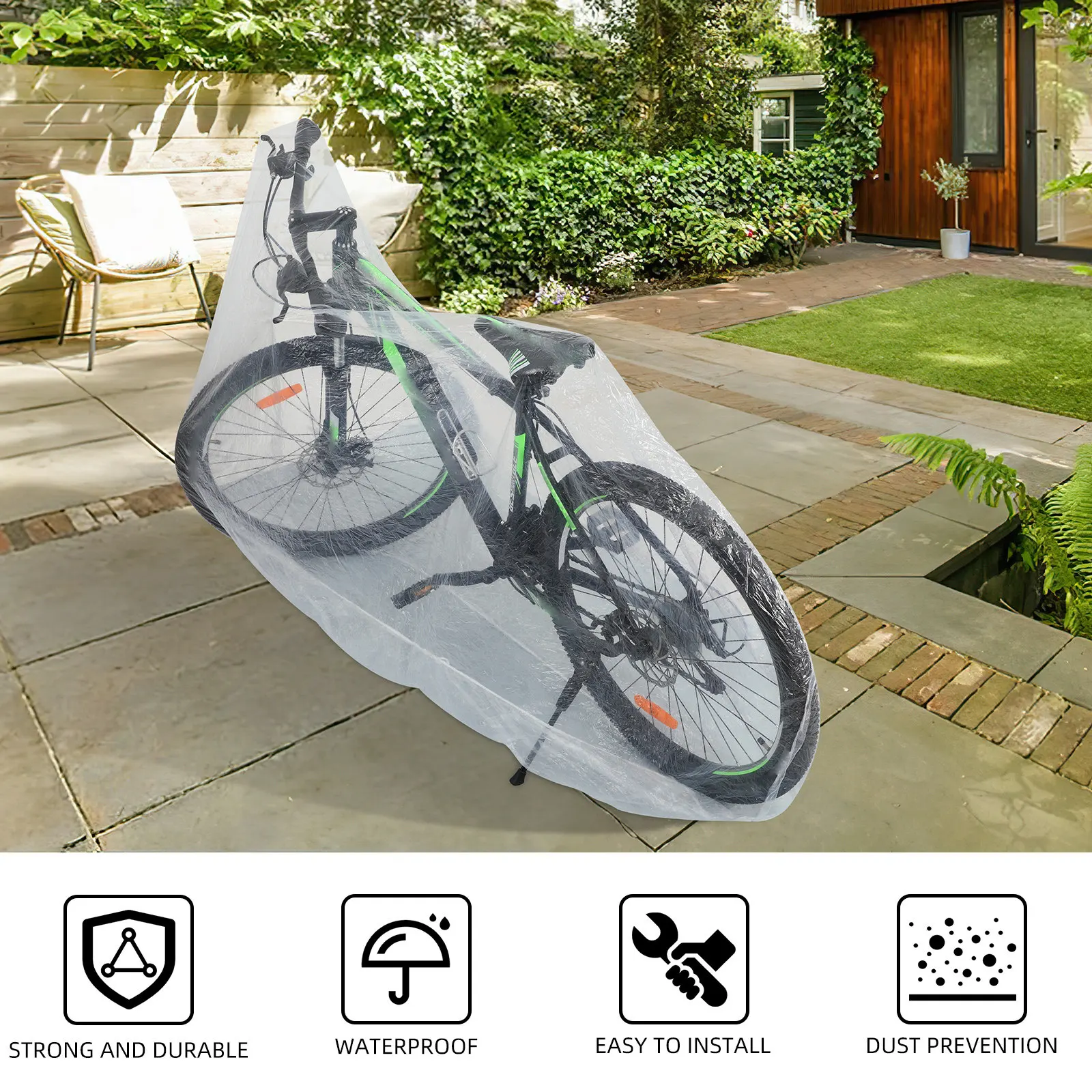 

4 шт. водонепроницаемых чехлов для велосипедов и мотоциклов, одноразовые, для использования на открытом воздухе, всесезонная защита от грязи, дождя, ультрафиолета, компактный дизайн.