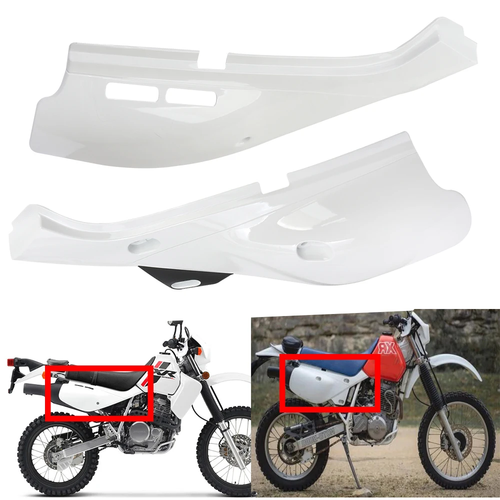 Para motocykl Ross biały lewy i prawy zestaw paneli osłon bocznych pasuje do Honda XR650 L 1993-2021