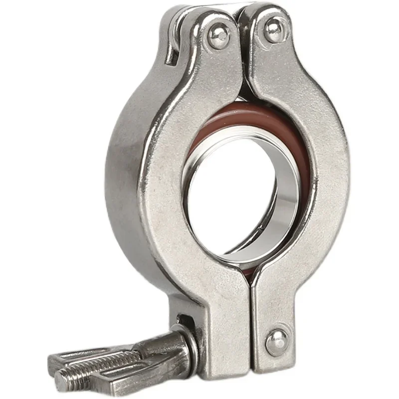 Stainless Steel Triclamp Vacuum Hinge Wing-Nut Clamp Tri-clamp fitting Connection with SS304 Centering Bracket & Fluorine O-Ring