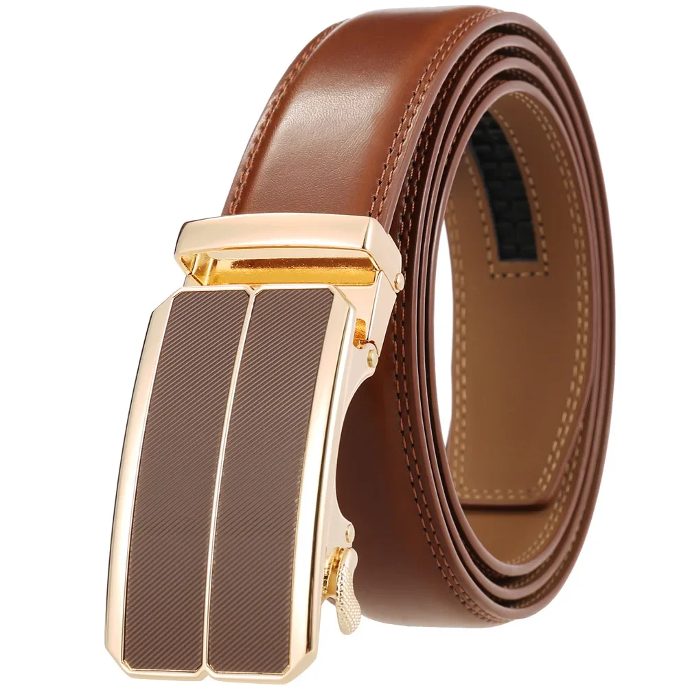 2022 Full-grain leather Brand Belt Men Top Quality Genuine Luxury Leather Belts for Men Strap Male Metal Automatic Buckle