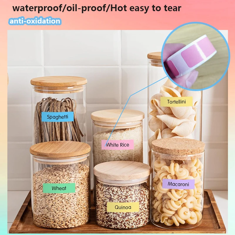 3 لفات حورية البحر ملونة متدرجة صغيرة ذاتية اللصق ملصقات حرارية 12x40 مللي متر متوافقة مع Phomemo D30 D35 marklife p12/p15