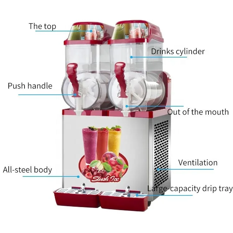 Factory outlet Ice Cream Slush Machine Margarita Slush Maker 2 Tanks Commercial Slush making Machine factory price