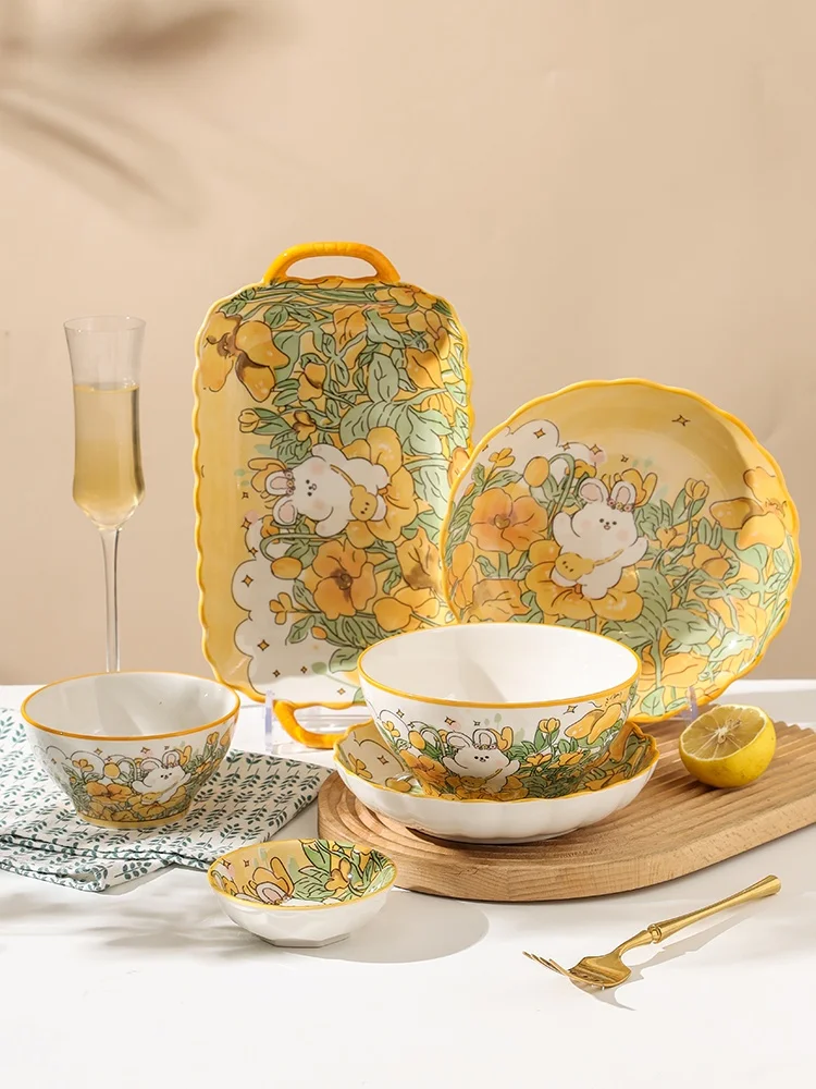 Juego de Vajilla Japonesa Sle Cerc de Songfa, Plato de Color Bajo Esmalte, Plato para Dim Sum de Uso Doméstico, Apto para Microondas y Horno