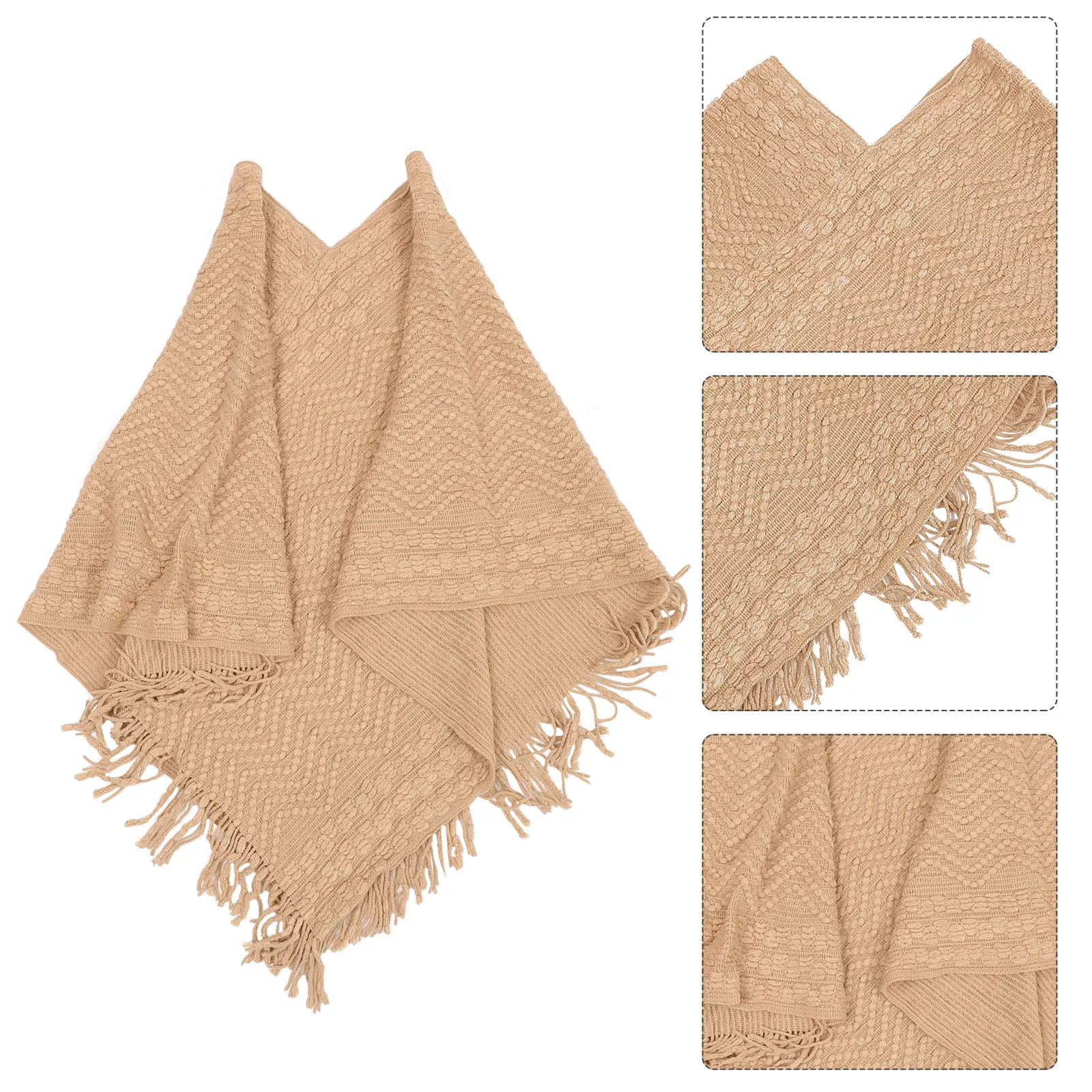 

Pullover Sweater Shawl Large Wrap Knitted Blanket Cape Yarn Wraps Women Poncho Winter Scarf Warm Practical Durable