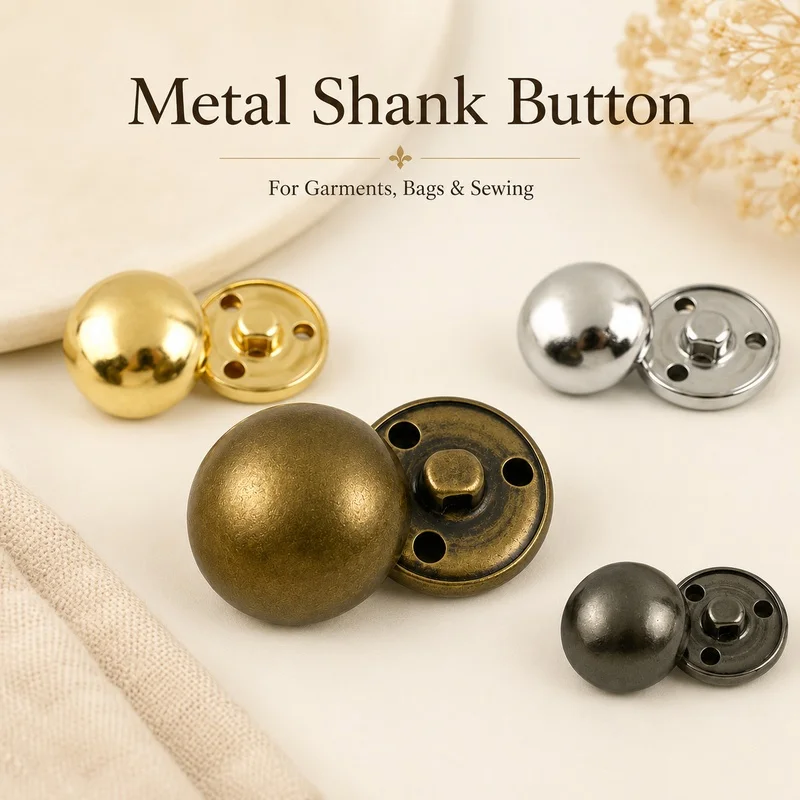 

50/100Pcs 15-25mm Circular Metal Buttons Mushroom Shank Fastener for Shirt Coat Dress Decor Garment DIY Sewing Craft Accessories