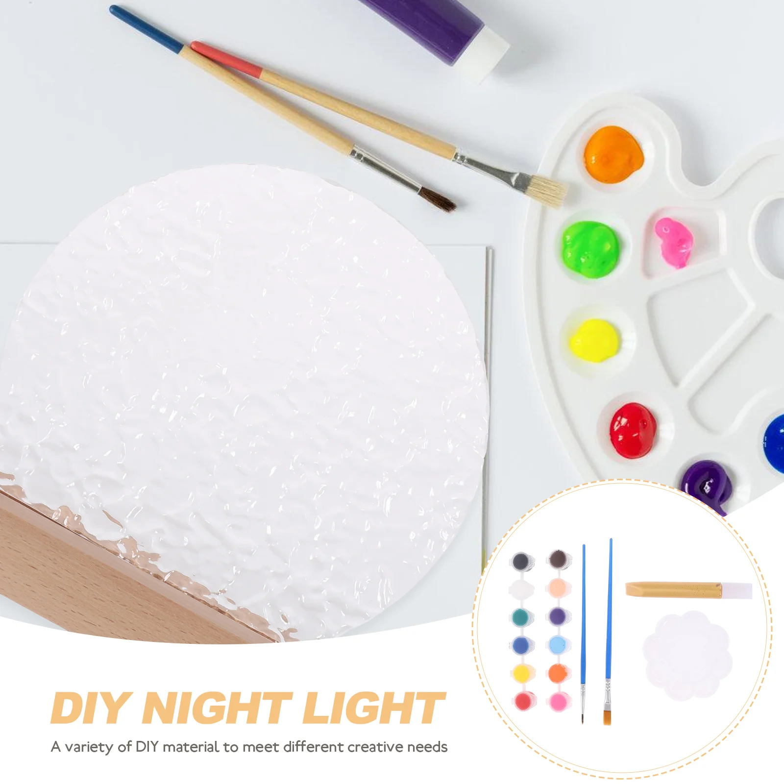 

1Set DIY Desktop Lamp Bedside Light Painting Night Light Room Table Lamp Birthday Gift DIY Craft Painting Material