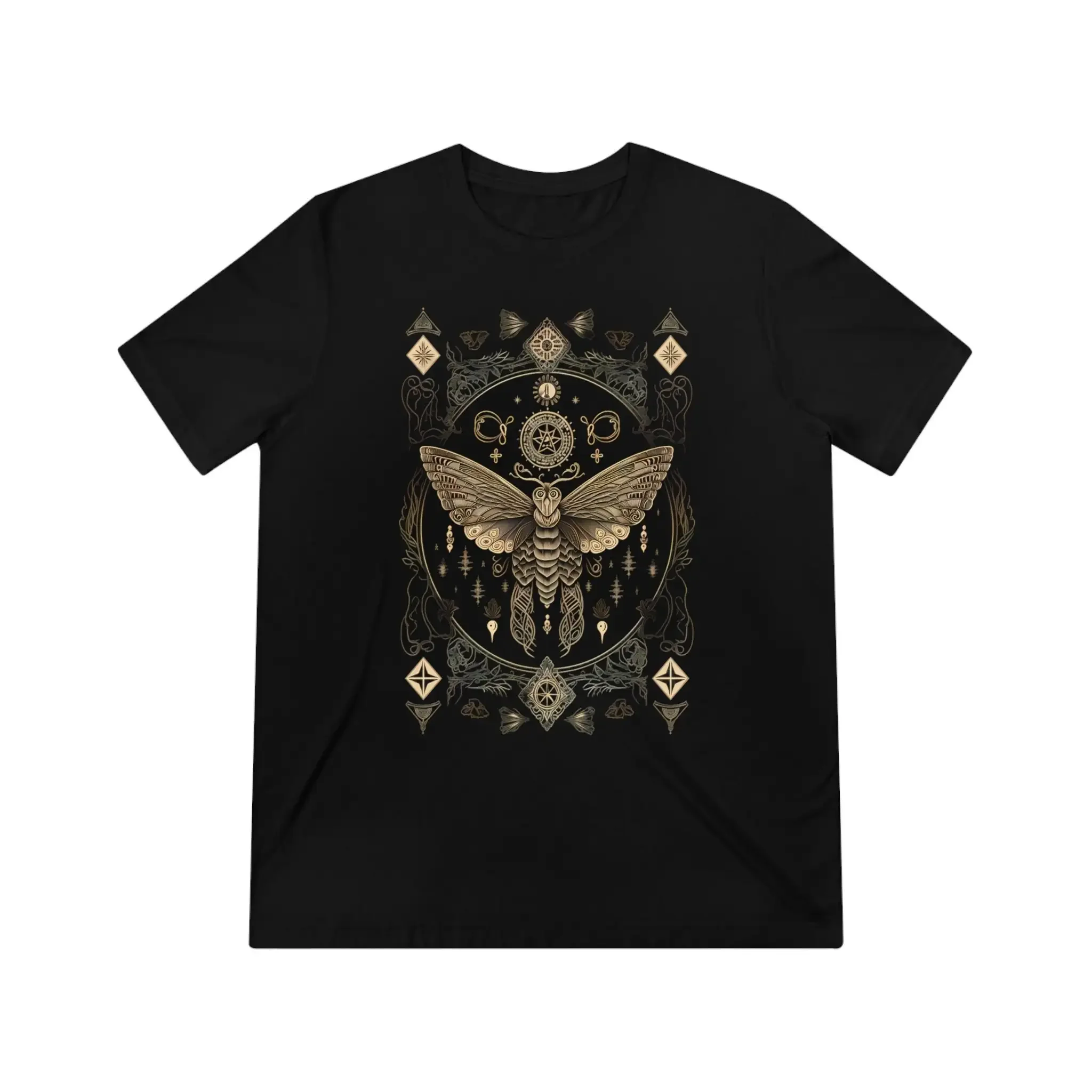 Gothic Moth Tarot Card Style Art T shirt