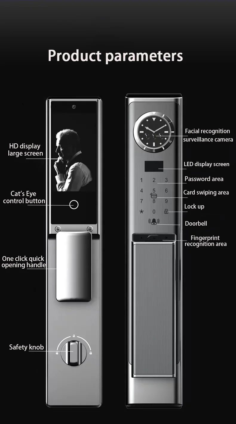 Smartier полностью автоматический цифровой Wi-Fi 3D распознавание лиц биометрический отпечаток пальца замок Tuya