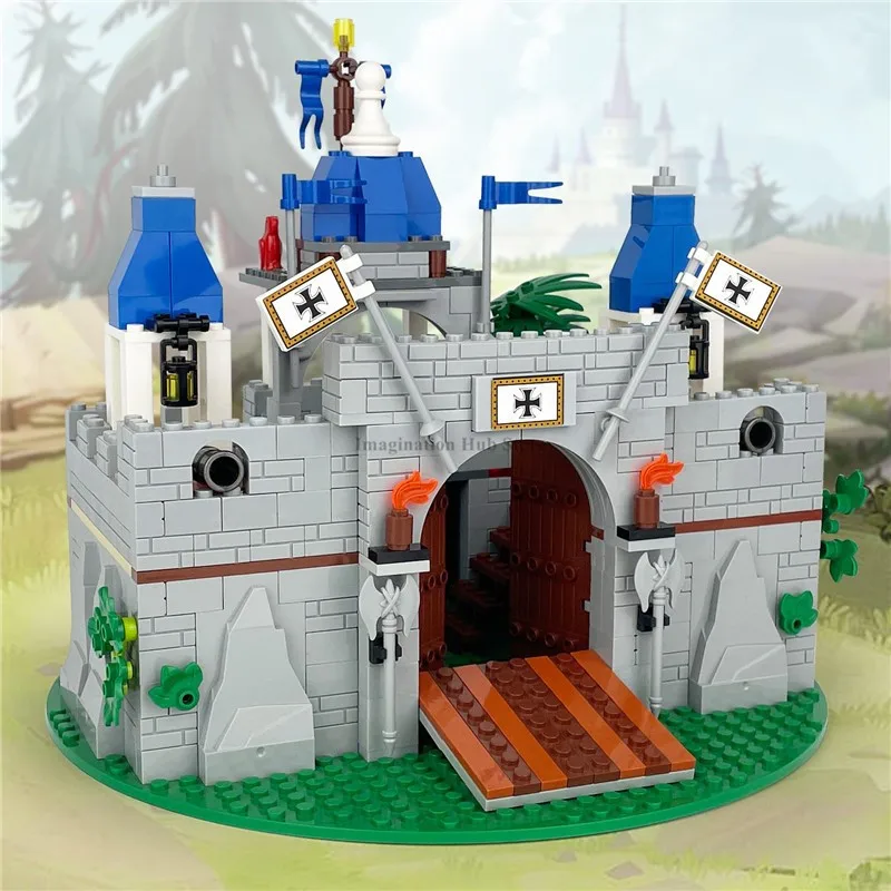 Medieval Knight's Castle Modular Building Blocks Set,Creative Construction Castle Bricks,MOC DIY Scene Assembly Toys for Kids