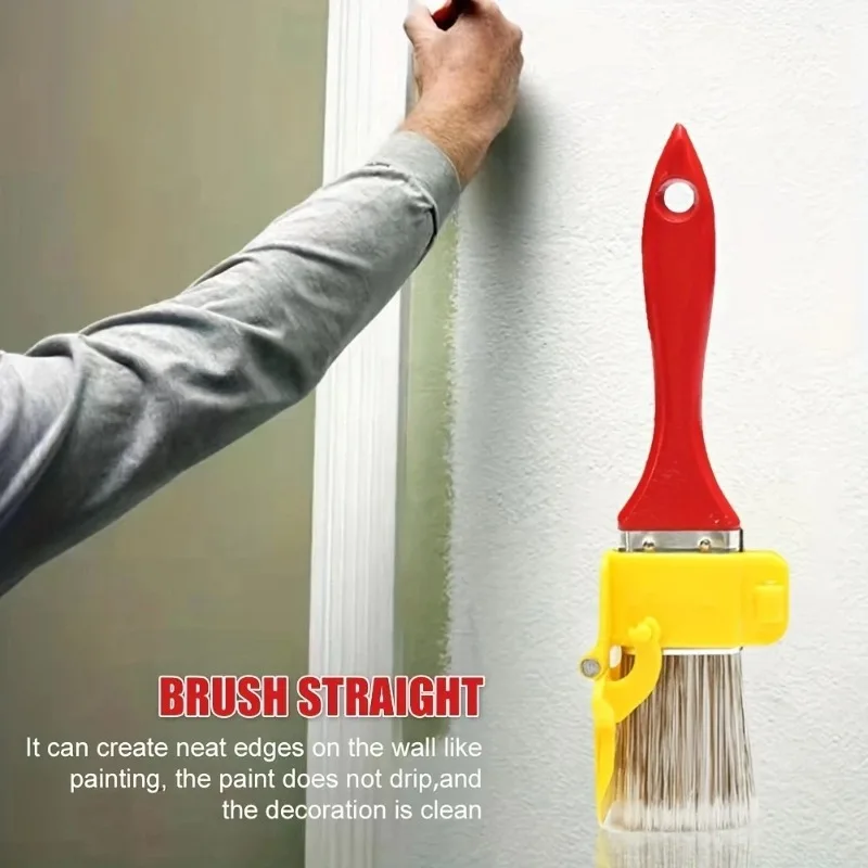 Wood Handle Edger Paint Brush Durable Lightweight Clean Cut Brush for Wall Ceiling Trim Frame Edges DIY Painting