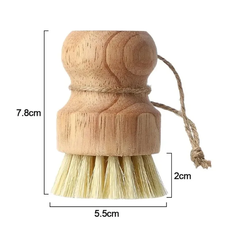 2pcs Dish Brush Kitchen Cleaning Brush Wooden Dish Brush with Natural Sisal and Coconut Durable Portable Eco Friendly Zero Waste