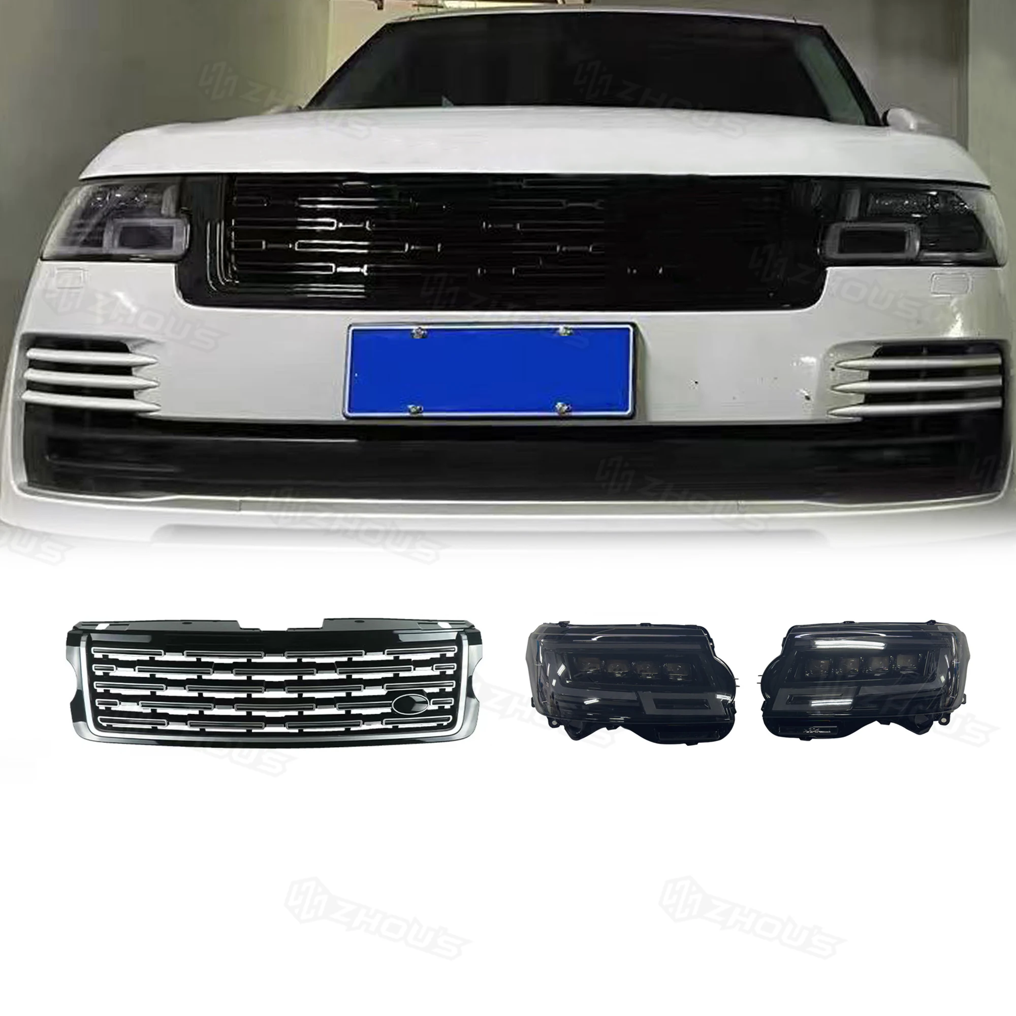 

Facelift Body Kit Front Rear Headlight Lip Bumper Grille For Range Rover Vogue L405 2013-2017 Upgrade To 2023 L460