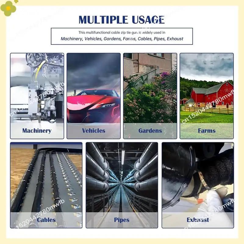 LDHL المعادن البريدي العلاقات القاطع الفولاذ المقاوم للصدأ رباط للكابل أداة القطع مع 100 قطعة رباط للكابل لربطات الرمز البريدي الذاتي قفل الأسود