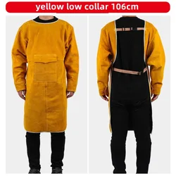 Leather Suede Electric Welding Protective Suit Anti-Fire Scald Proof Flame Retardant Heat Insulation Clothing Work Apron 106cm