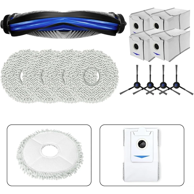 WISH For Ecovacs DEEBOT N30, N30 Pro Omni Robot Vacuum Cleaner Mian Side Brush Mop Cloth Dust Bags Replacement Parts