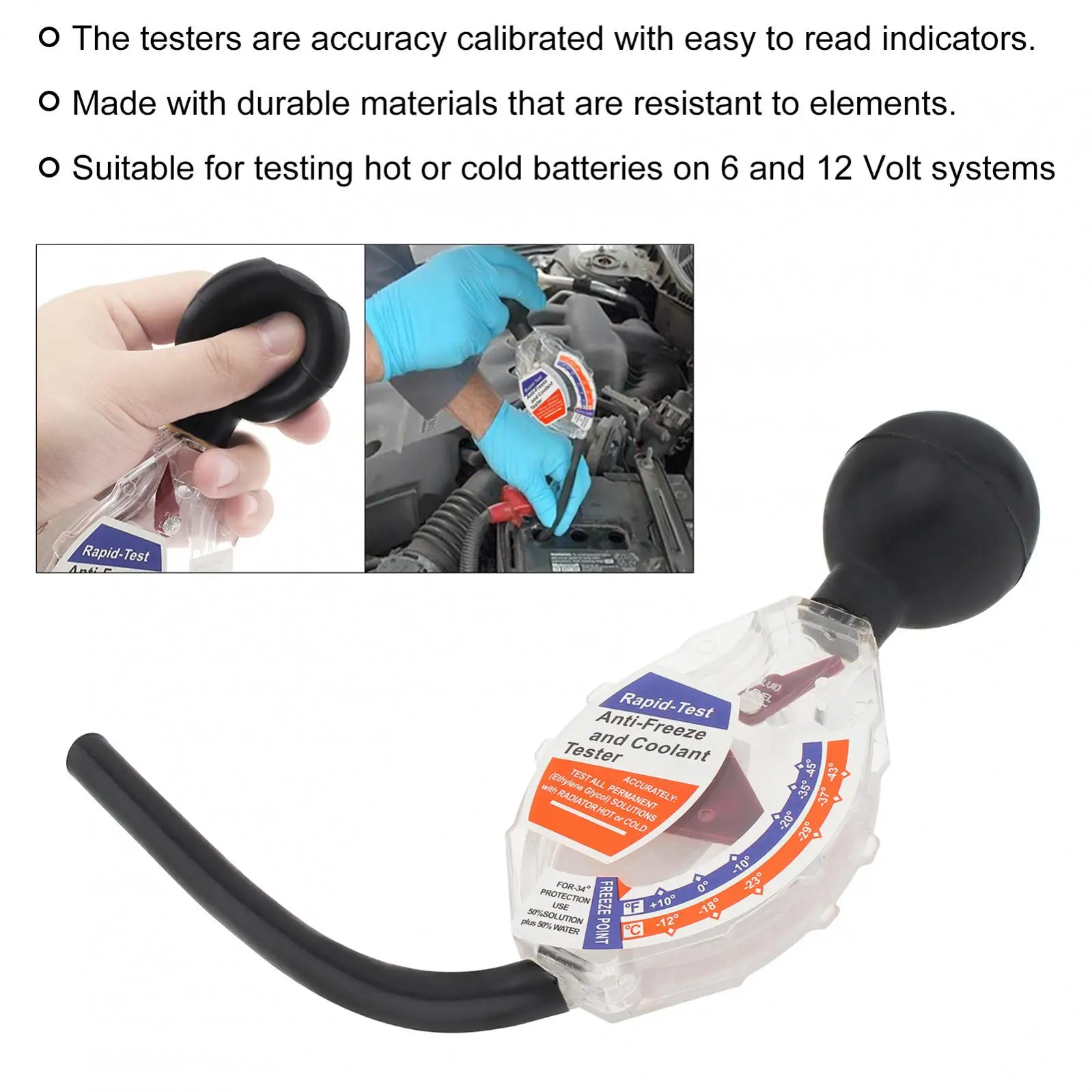 Imagem -03 - Carro Radiador Refrigerante Tester Ferramenta Anti-congelamento Refrigerante Tester Medidor de Densidade Exata Dial ° c ° f Exibe