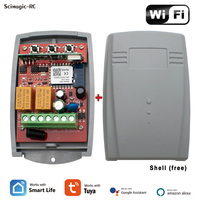 Tuya WIFI Garage Door Opener Gate Receiver 2ch 433mhz 433.92mhz Universal Fixed Rolling Code Multi Brand Controller Switch