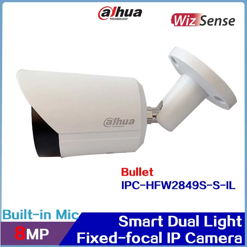 Dahua-cámara de red WizSense, IPC-HDW2849T-S-IL, 8MP, inteligente, luz Dual, focal fija