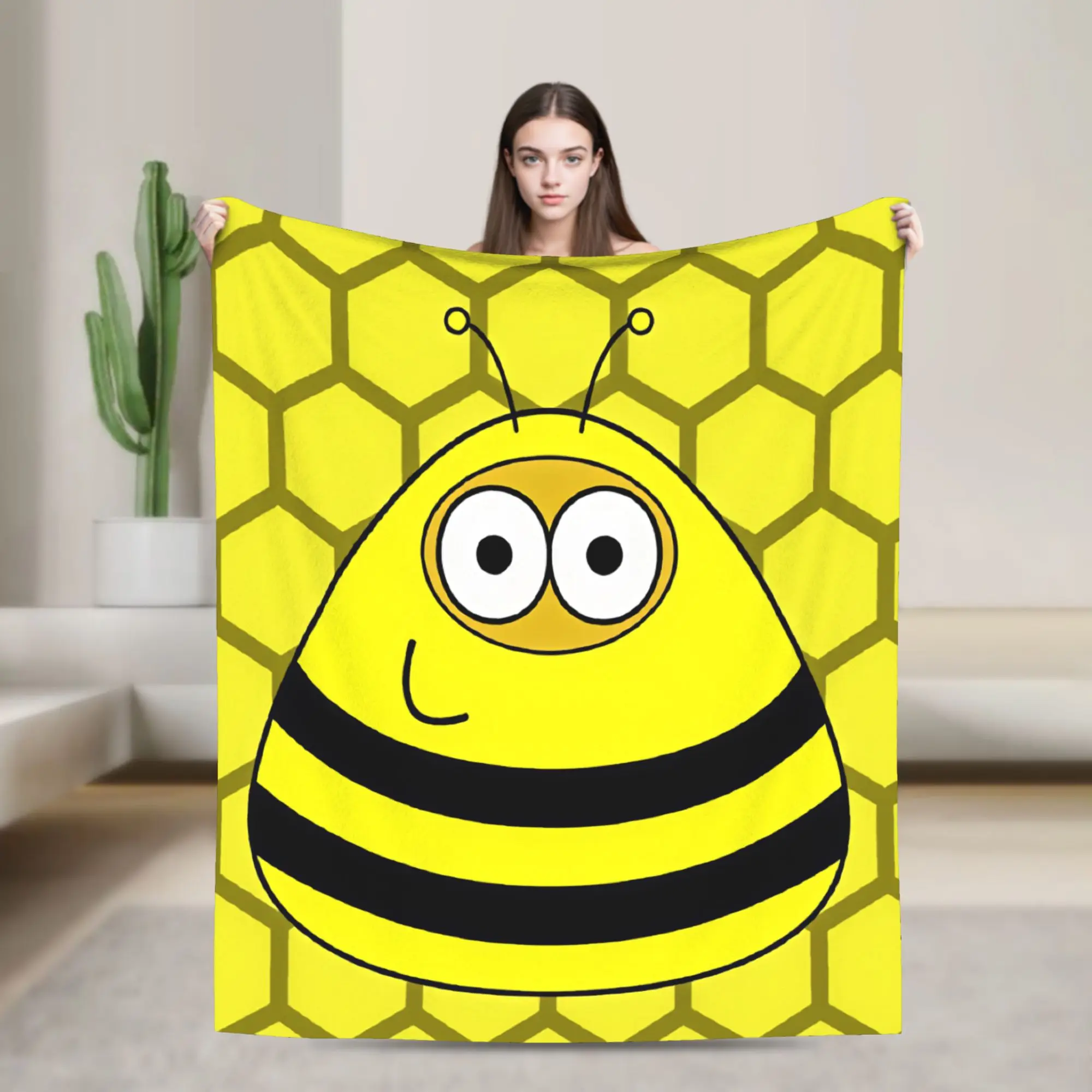 Pet Alien Pou Animated Television Blanket Quality Warm Comfy  Throw Blanket Winter Travel Car Outdoor Funny Bedspread