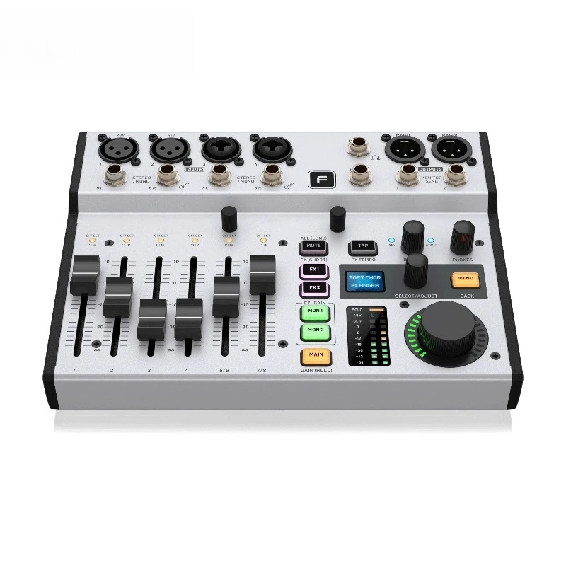Digital mixer, professional audio equipment, live audio sound card, with 48V phantom power 16 effects 8 channels USB/Bluetooth