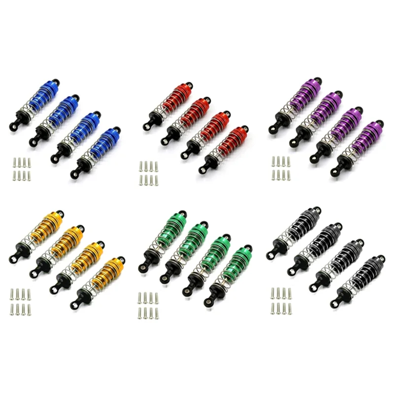 KKZ-4Pcs Metall Stoßdämpfer Dämpfer für HBX 16889 16889A 16890 16890A SG1601 SG1602 1/16 RC Auto Upgrade Teile Zubehör, 4