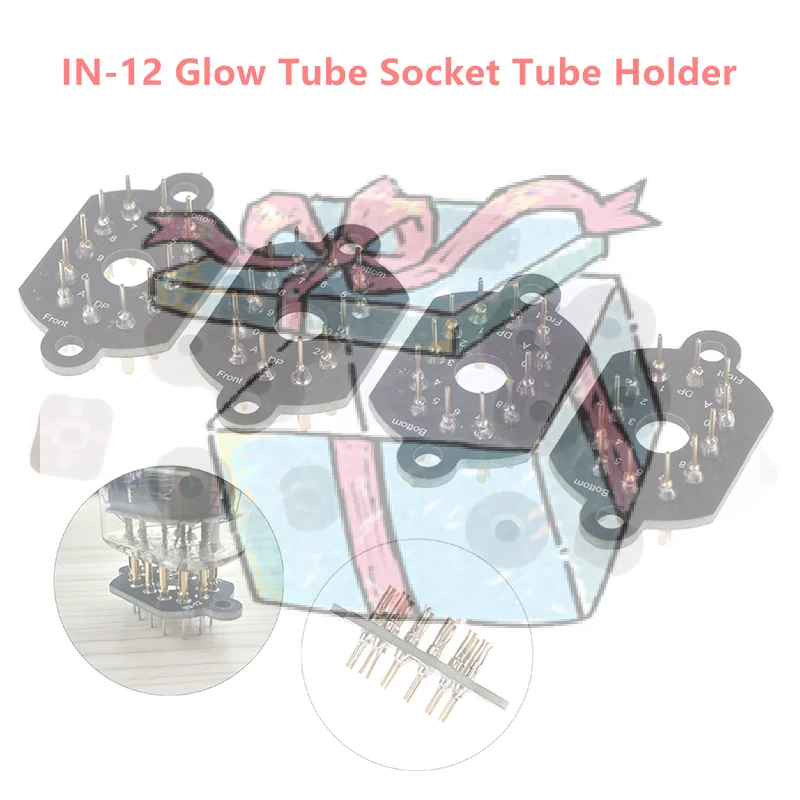 【CCA】1/4Pcs 12pin Ceramic Nixie Tube Holder Socket IN-12 Glow Tube Socket Tube Holder IN12 35*20mm