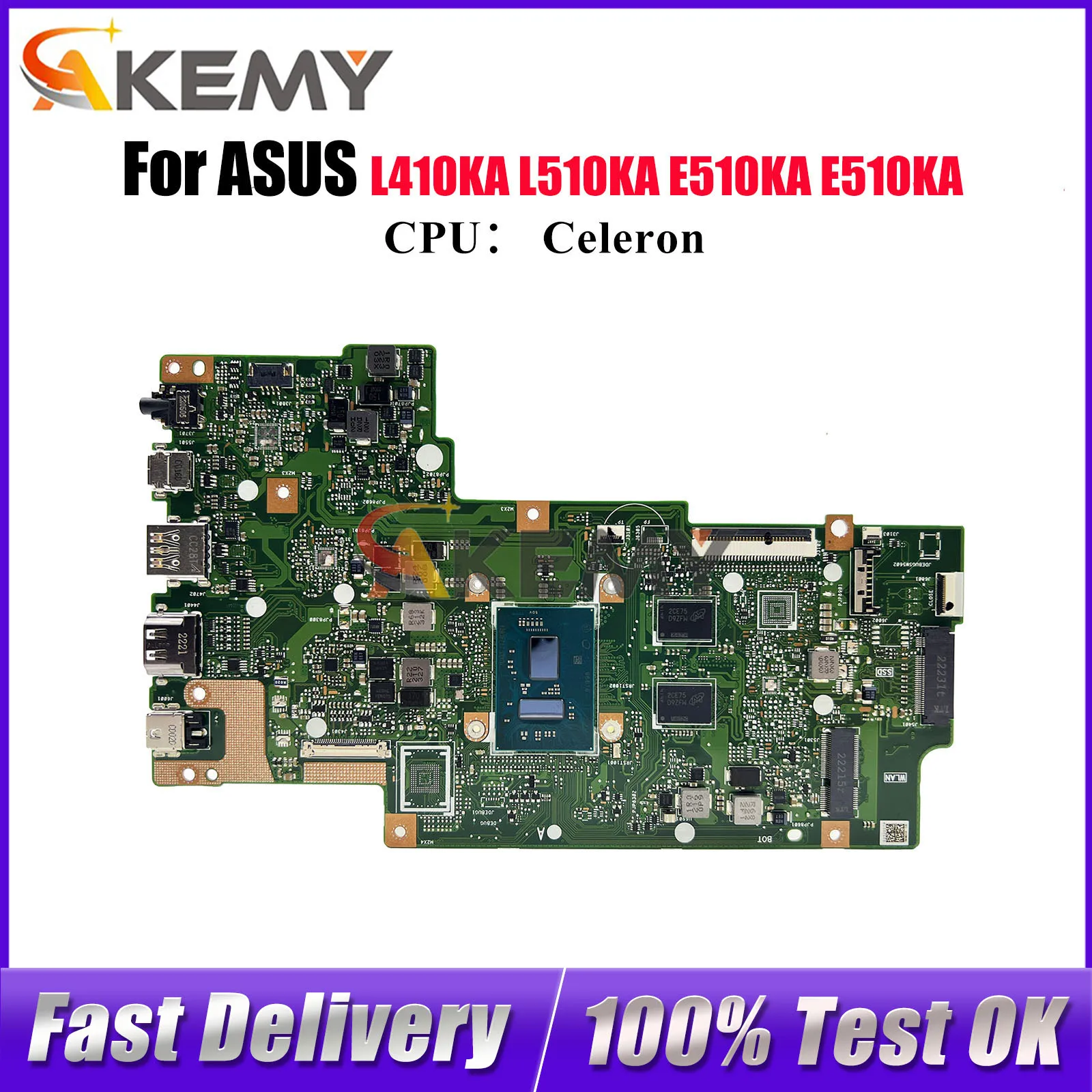 

E510KA Материнская плата для ноутбука ASUS EeeBook E510KA L510KA L410KA E510K Материнская плата для ноутбука с процессором Celeron tests ОК быстрая доставка