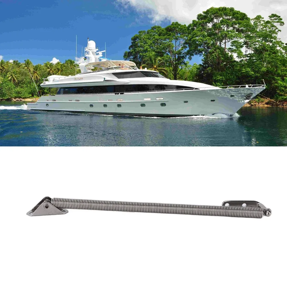 316 Stainless Steel Spring Adjuster 8-1/4in Size Adjustable Spring Cabin Door Support Hardware Silver Lid Support Spring