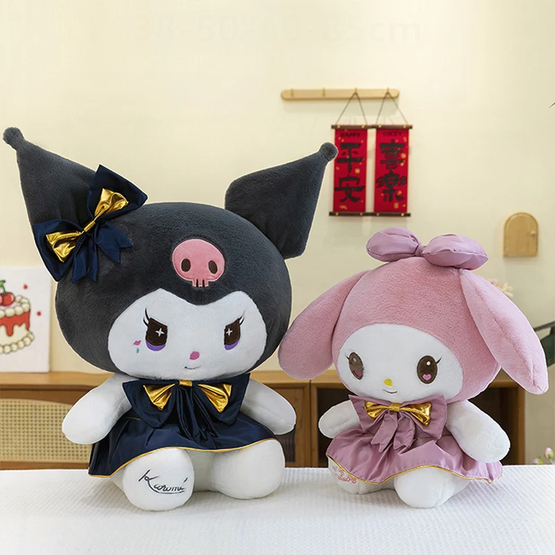

Kawaii Kuromi Plush Toy Melody Stuffed Doll Sanrio My Melody Dress Gift for Kids Birthday Xmas Girls Bedtime Pillow Wholesale