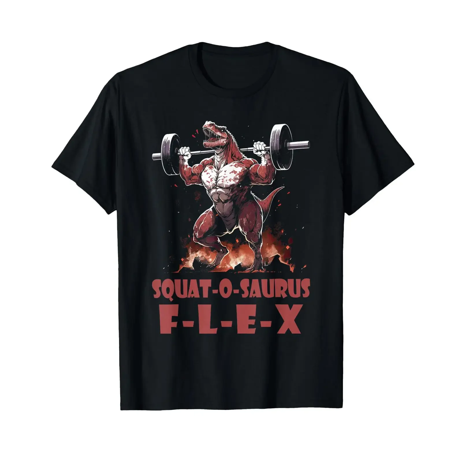 Squat O Saurus Flex Pumper T Rex Dinosaur Strength Training Shirt black vintage Washed streetwear Stylish homme