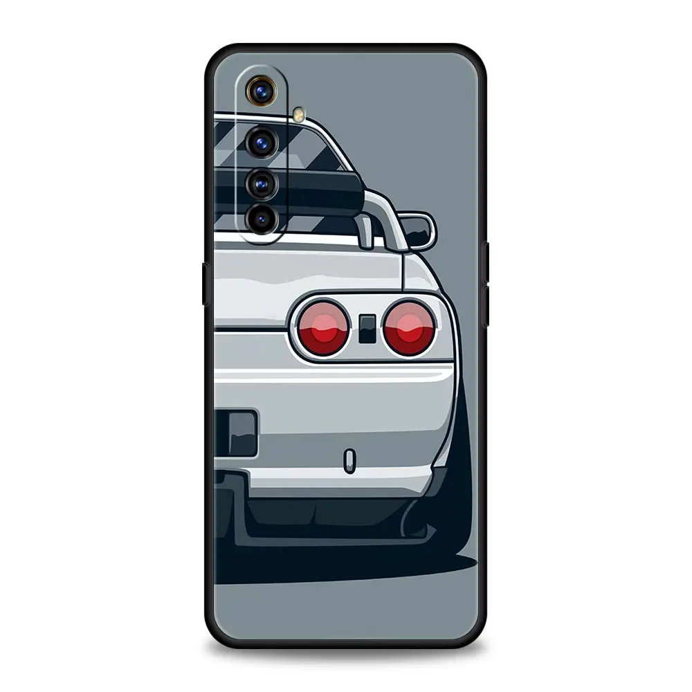 Japan JDM Sports Car For Realme GT Neo 2 3 3T Etui na telefon Realme 10 9 8 5G 7 6 GT2 Pro Plus 9i 8i C21 C11 C25 C35 Soft Cover