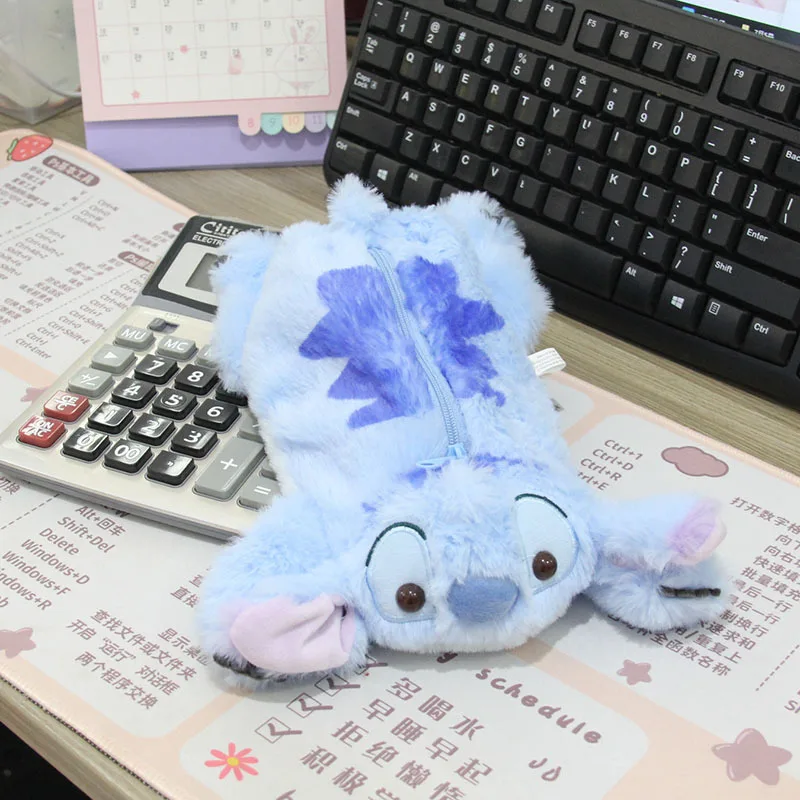 Cute Stitch Plush Pencil Case Student Large Capacity Pen Case Stationery Bag Kawaii School Supplies Pencil Pouch Back To School