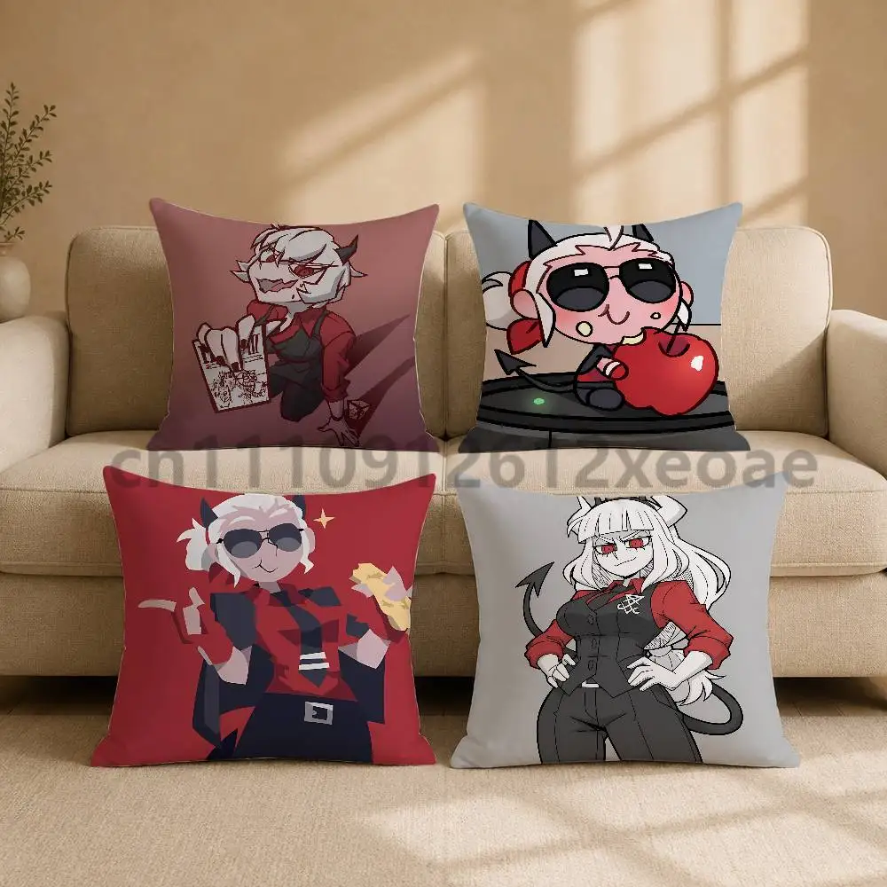 Helltaker lucifer Double-Sided Printed Pillowcase Cushion Cover for Sofa Bed Couch Living Room Home Decor