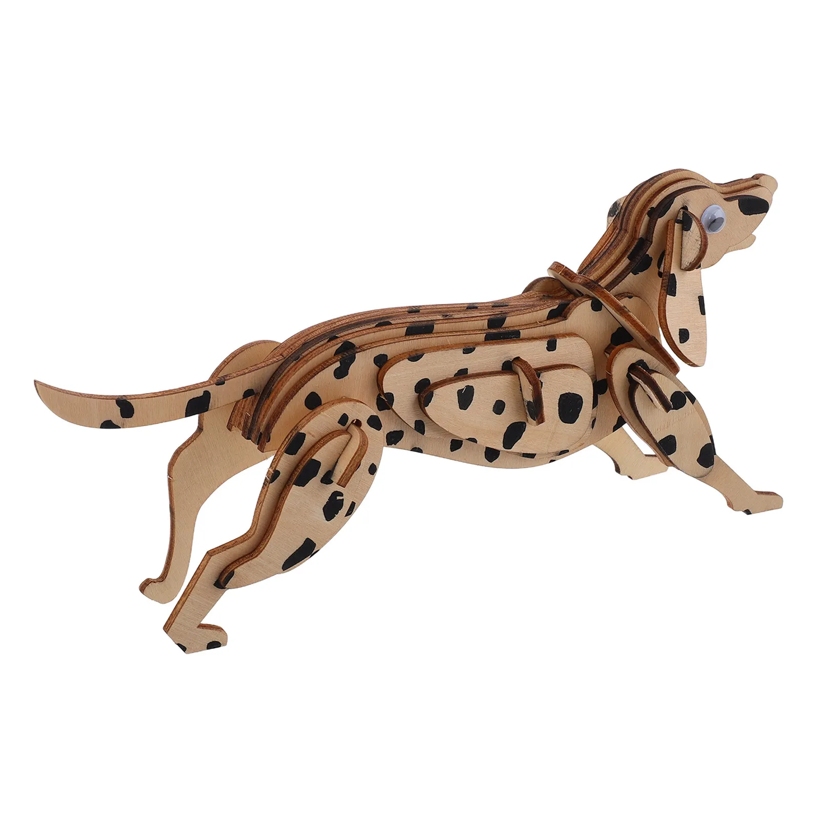 Wooden Dalmatian 3D Puzzle Kit DIY Assembly Craft for Adults Kids Home Desk Decor Educational Brain Teaser Wooden Animal Puzzle
