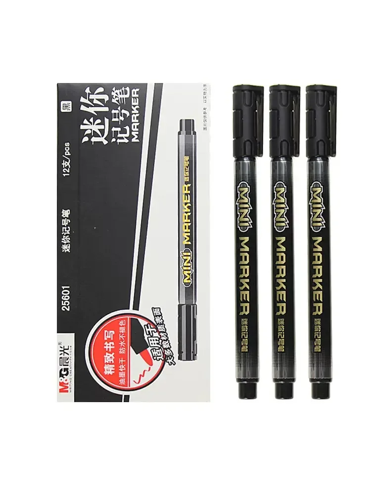 Mini fine-tipped oil-based marker, compact single-head liner pen, suitable for student and children's painting Fast-drying