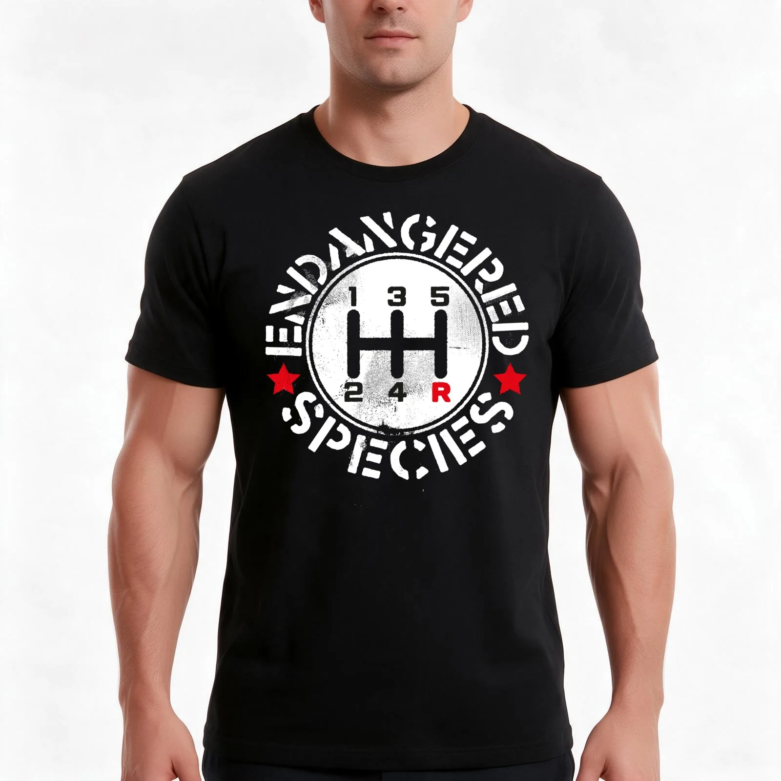 Manual Transmission Endangered Species T-Shirt, Summer Casual Cotton Tee, Oversized Streetwear Tops, Vintage Graphic Print