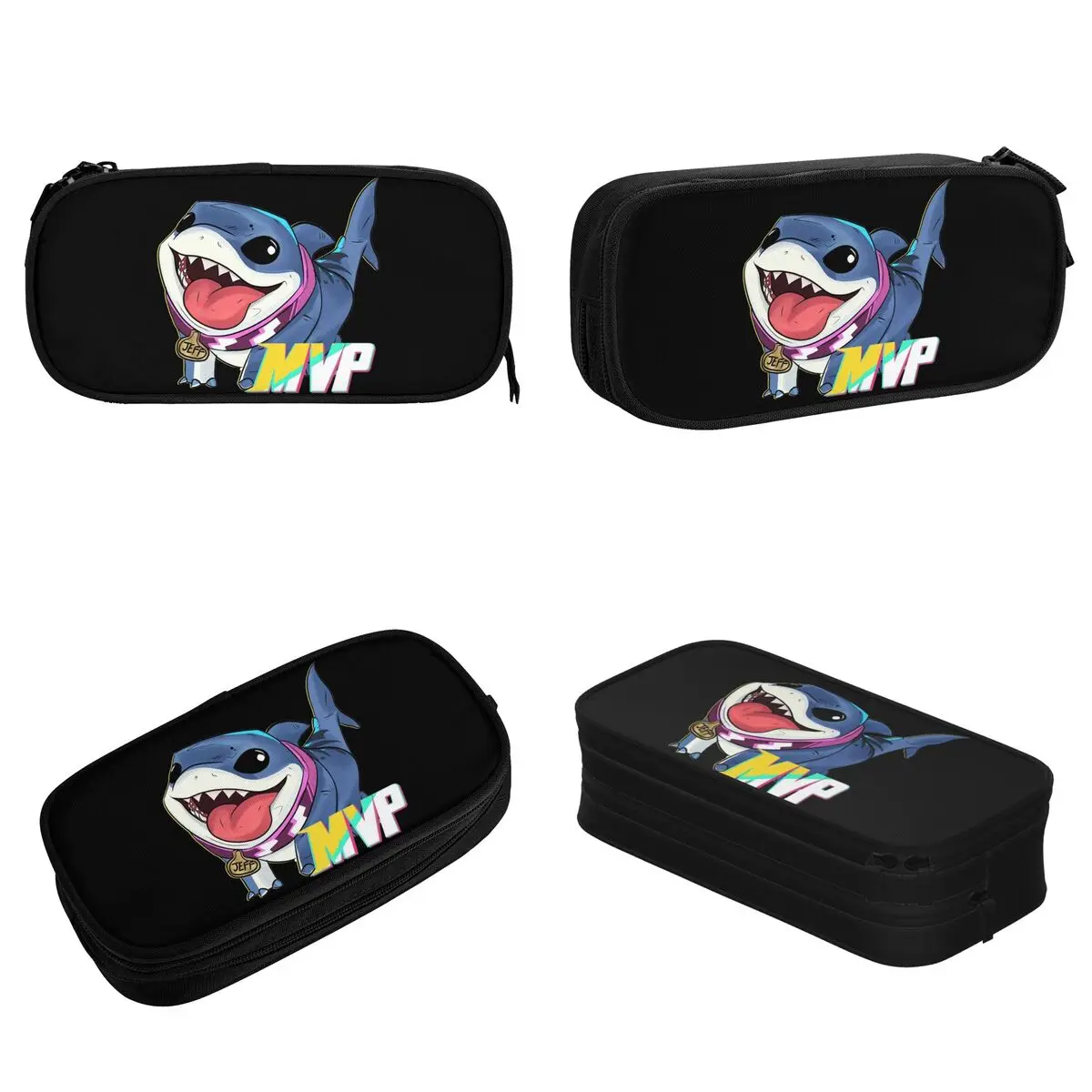 Marvel-Rivals PVP Jeff The Land Shark Gift For Kid's Pencil Cases Cute Pen Box Pencil Bags Large Storage Student School Supplies