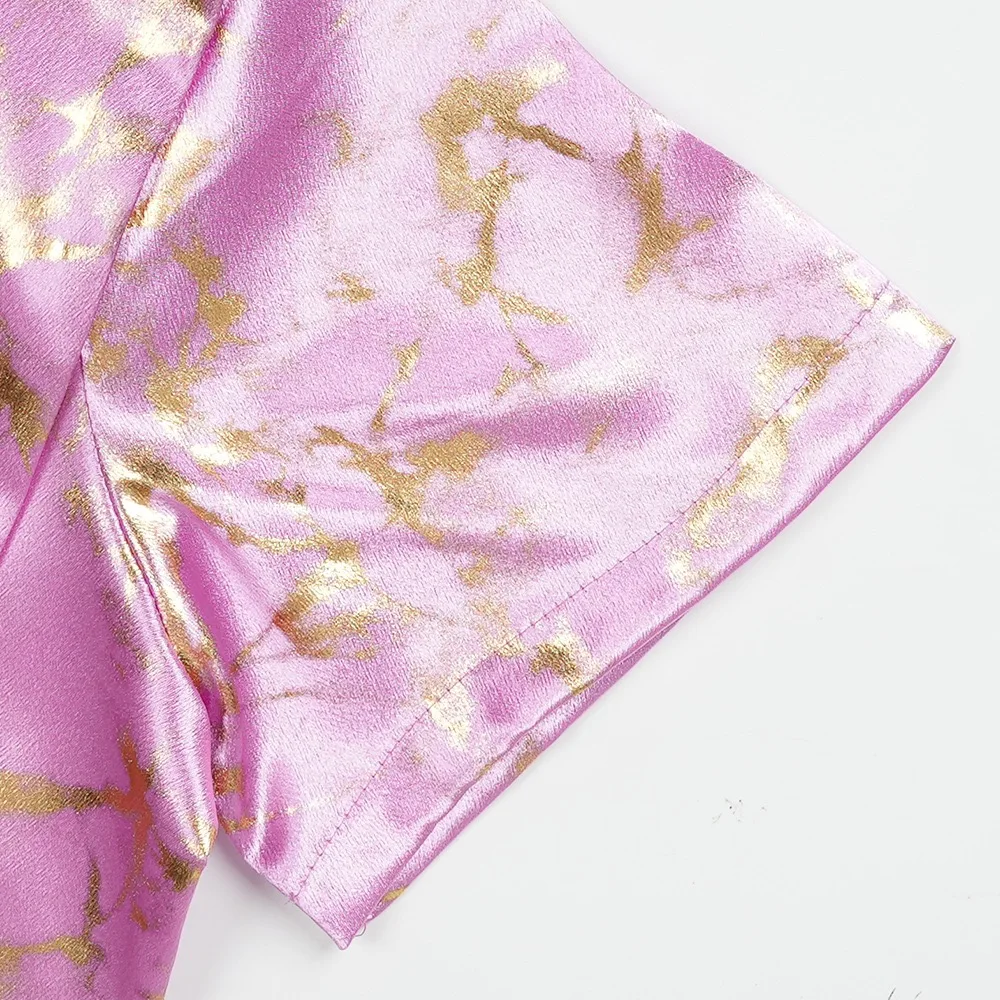 Elegant Muslim Dresses for African V Neck Short Sleeve Printed Straight Floor Length Marocain Satin Boubou Robe Djellaba Femme