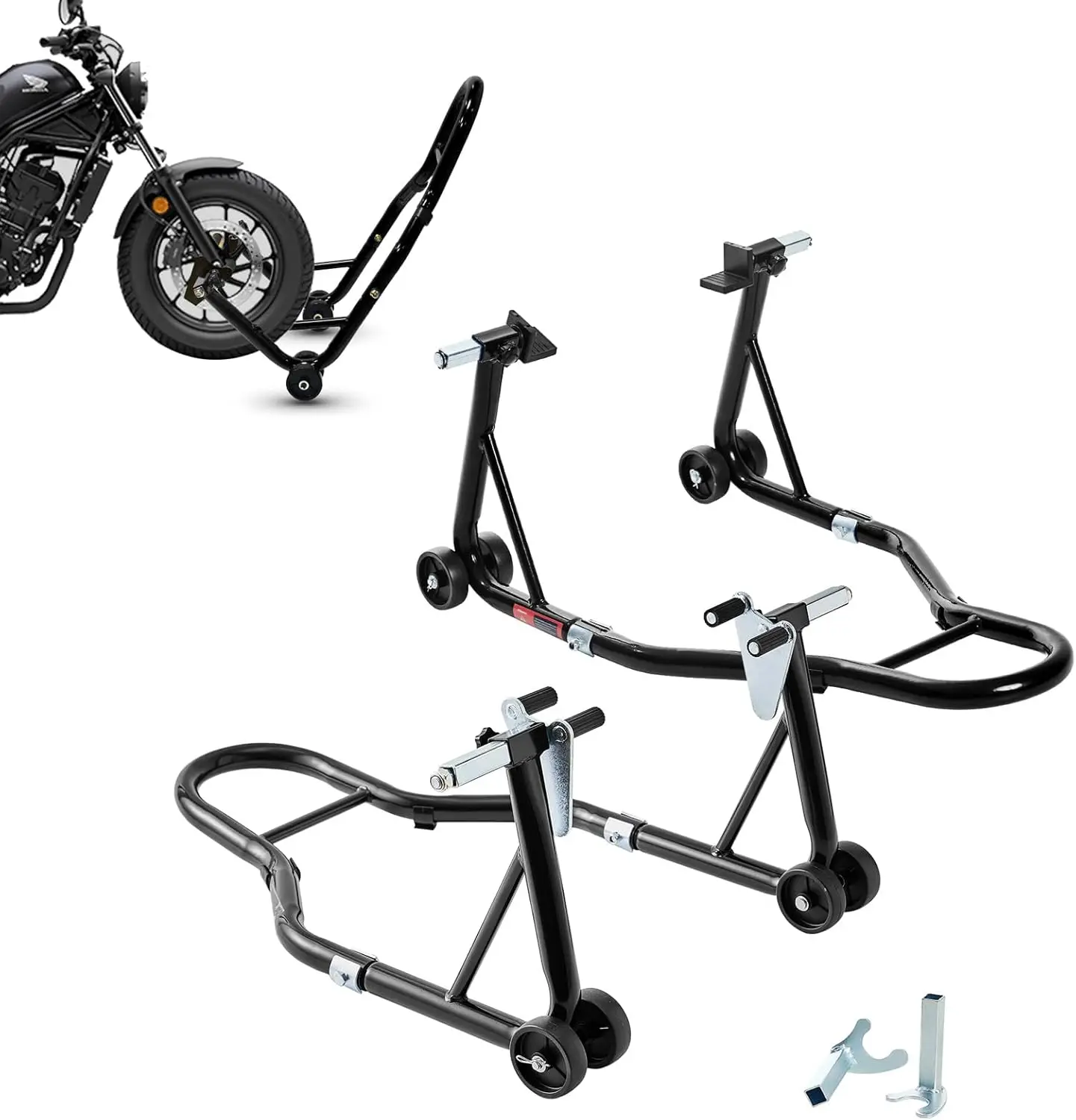 

850lbs Motorcycle Stand Lift Front Rear Heavy Duty Motorcycle Rear Stand U+L Fork Motorcycle Wheel Stand Quick Lift Stable Paddo