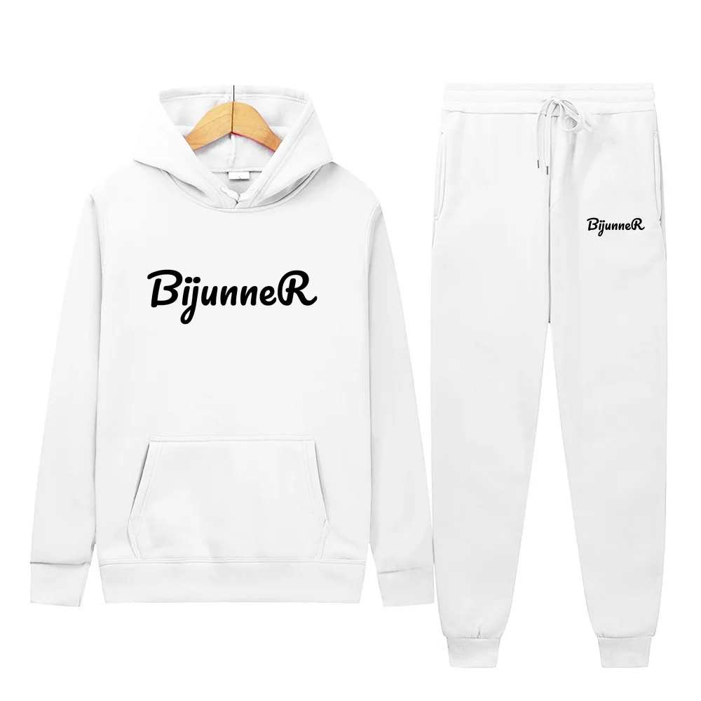 2024 Fahion Running 2-piece Sets Fleece Warm Men Women Pullover hooded sweatshirt+Sweatpants Couple Unisex Sports Suits Brand