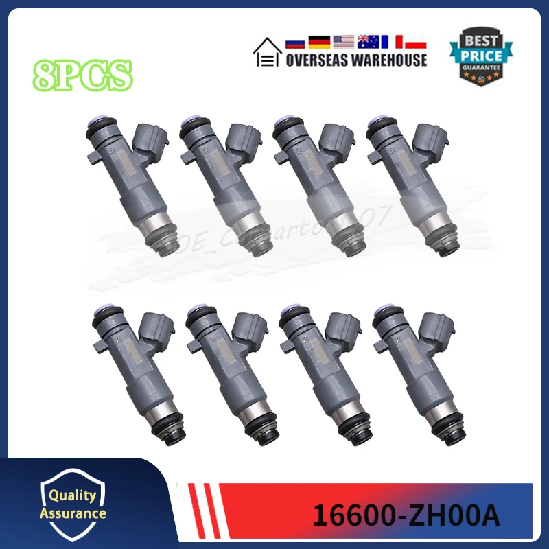 

Fits For 2005 2006 2007 Nissan Titan 5.6L V8 Fuel Injectors Set Of 8 16600-ZH00A 16600ZH00A