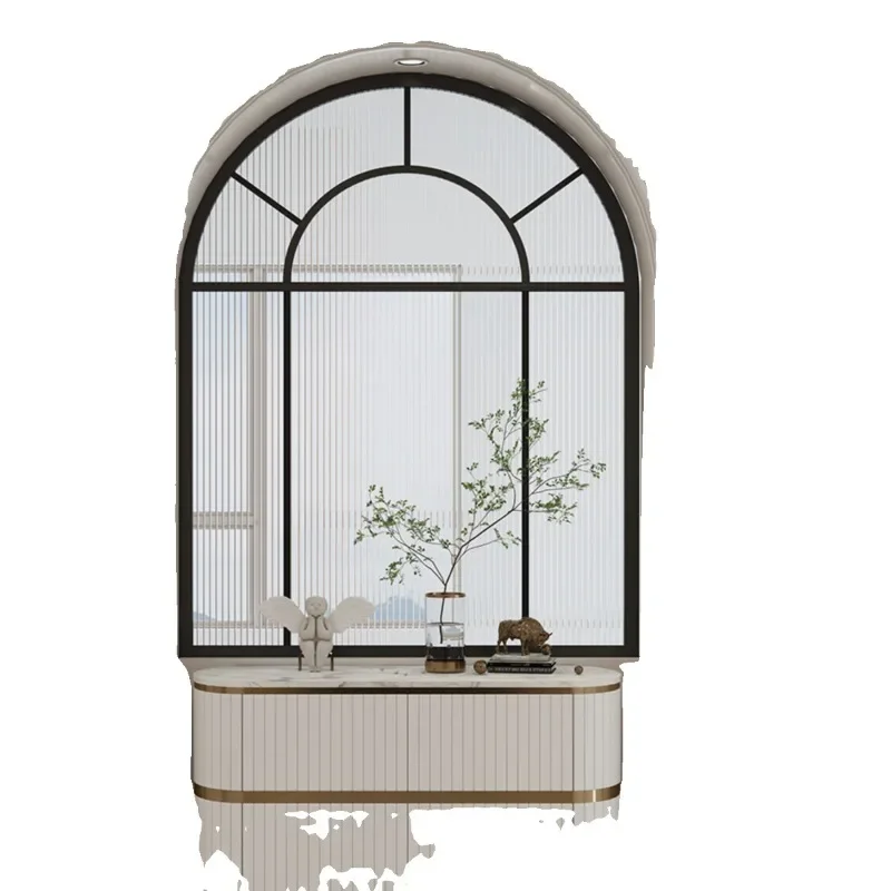 American glass screen partition, French home wrought iron retro arch decoration