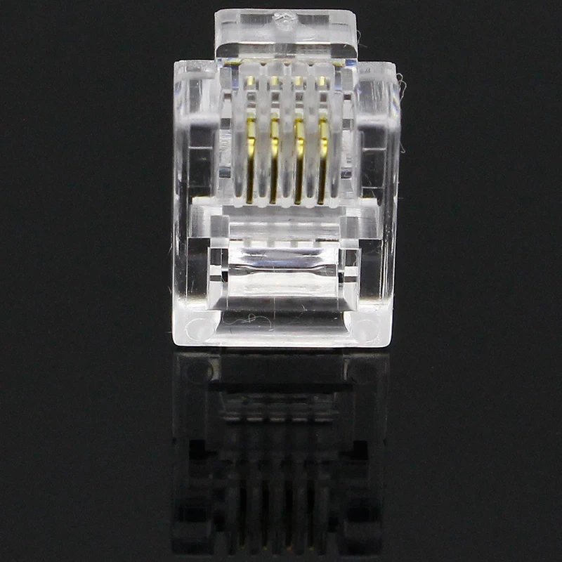 10/20/50/100pcs 4P 6P 8P Cable End Connectors Plugs telephone connector internet connector RJ9 4P4C RJ11 6P6C RJ45 8P8C Crystal