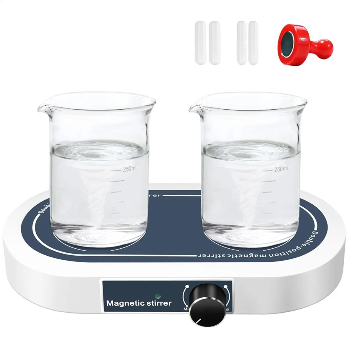 DT57 LATEST MODEL Dual Position Magnetic Stirrer, 2x500ml Stir Plate,50-1500 RPM ,Synchronous Control Magnet Stirrer for Lab US