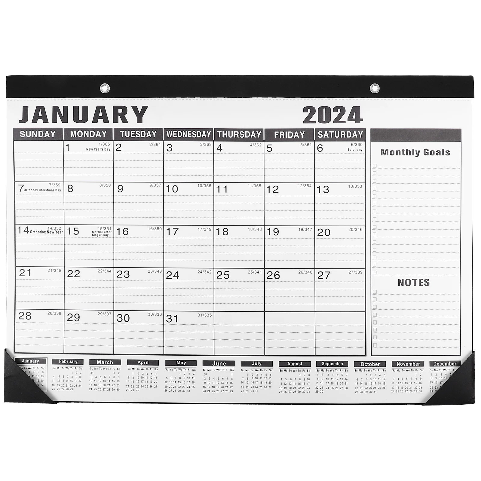 

2024 Wall Calendar Hanging for Home Tearable Daily Use Office Household Calender Sturdy Holiday English 2023-2024