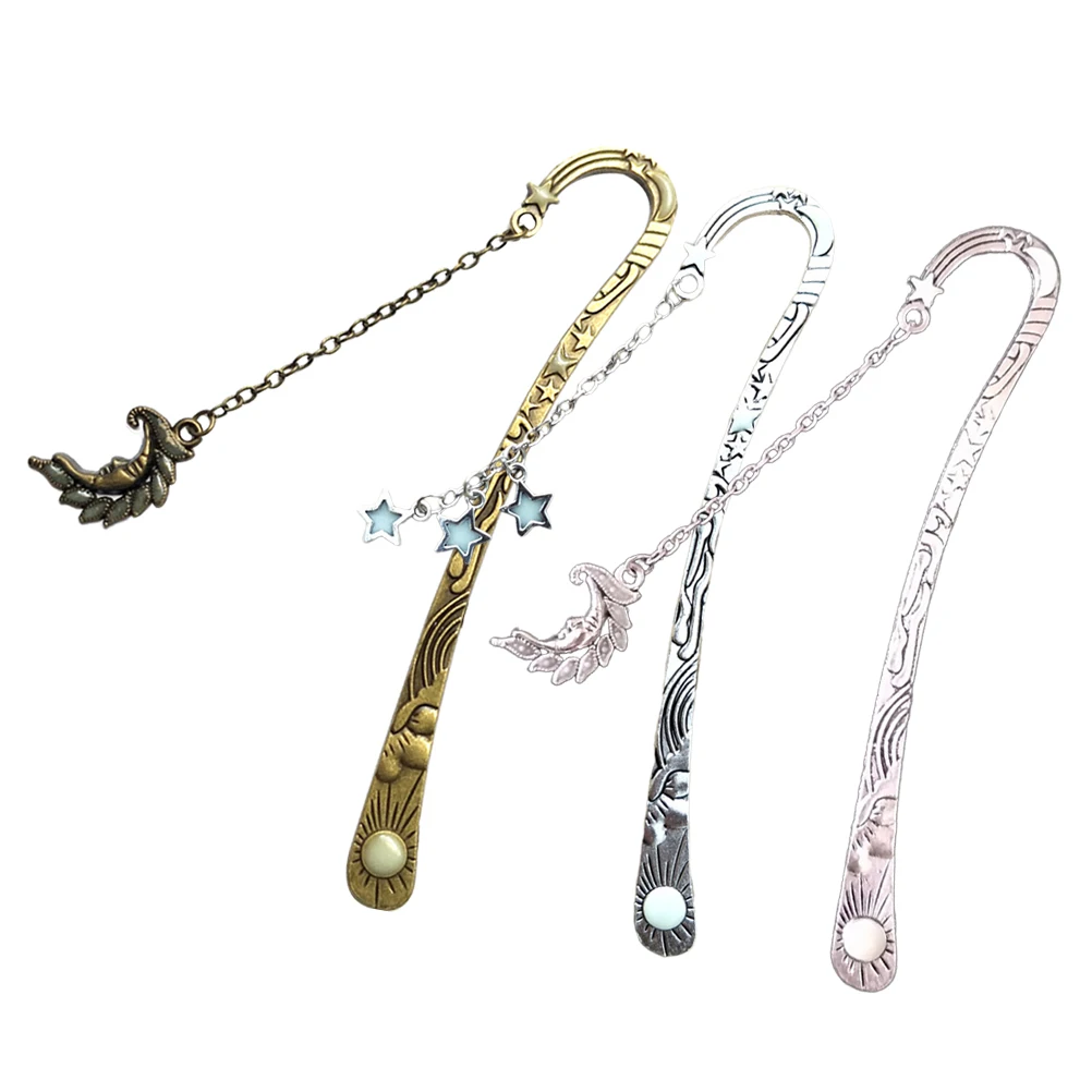 

3Pcs Retro Metal Bookmark Pendant Vintage Book Reading Marks Decorative Delicate Bookmarks for Classroom Office