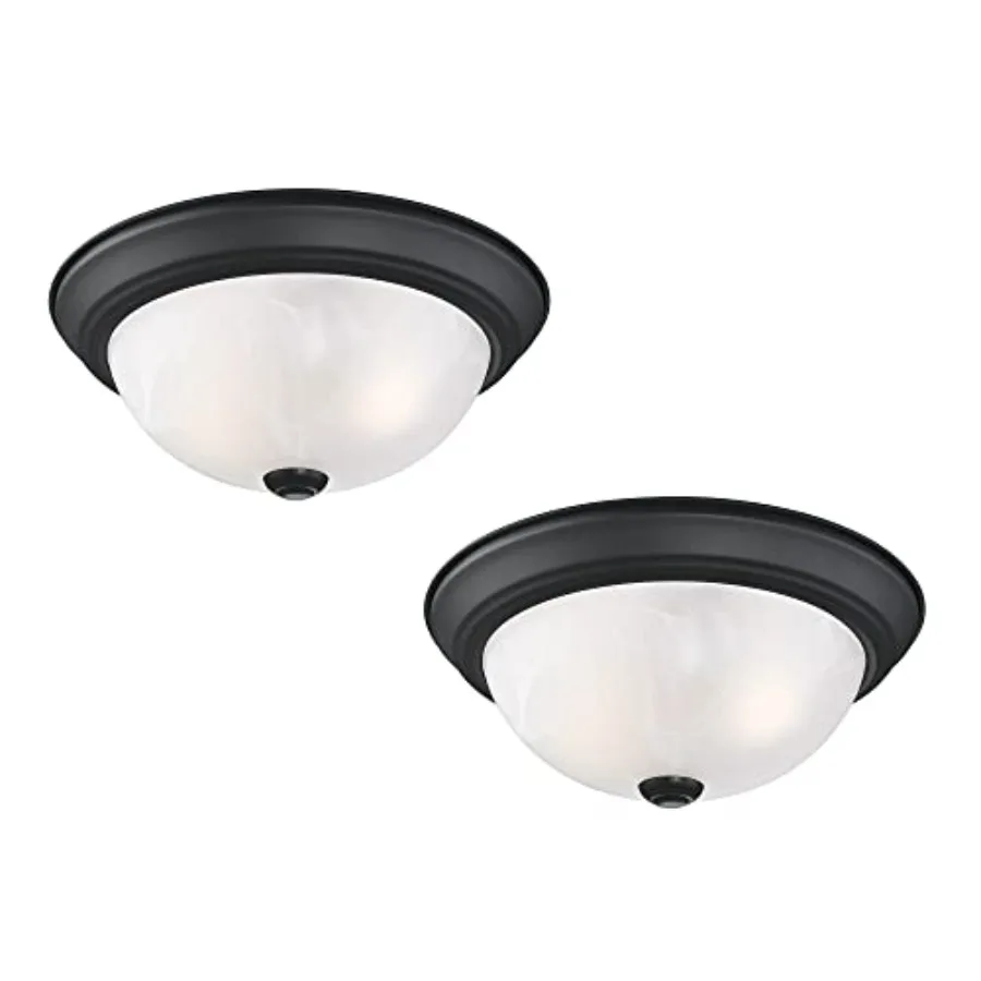 2-Light Indoor Dimmable Ceiling Light, Shade,,11.25 in W x 4.75 in H, Interior Lighting, Item 588251